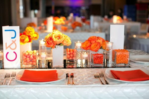 modern orange flowers for parties