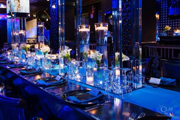 blue party lighting