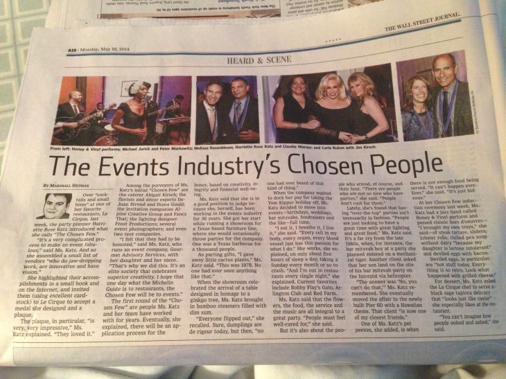 The Chosen Few is featured in The Wall Street Journal